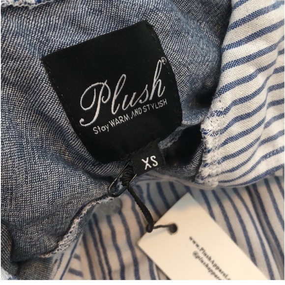 Plush Ultra Soft Boyfriend Striped Sleep shirt NWT - Picture 12 of 12